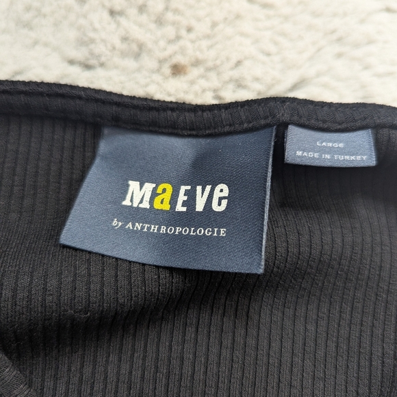 Maeve by Anthropologie Black Spaghetti Strap Tank Top | Size Large - Picture 6 of 8